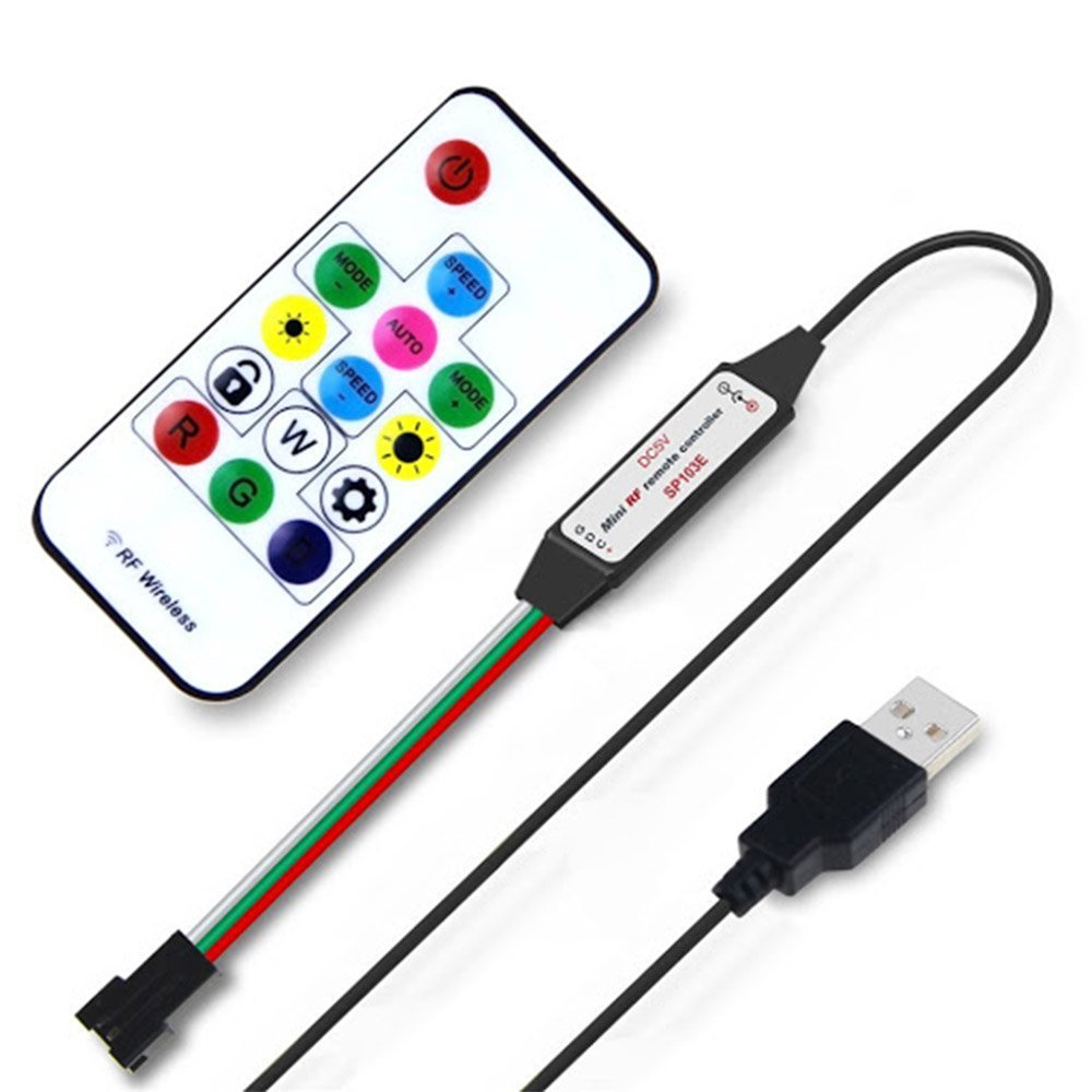 SPI RF LED Controller SP104E WS2811 WS2812B Pixel Addressable LED17 Keys Rf Remote Controller for WS2812 STRIP
