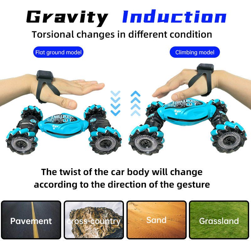 AiJH Cheap Remote Control Car 4WD Rc Auto Double Sided Driving RC Drift Car 360 Rotation Hand Gravity Gesture Rc Stunt Car