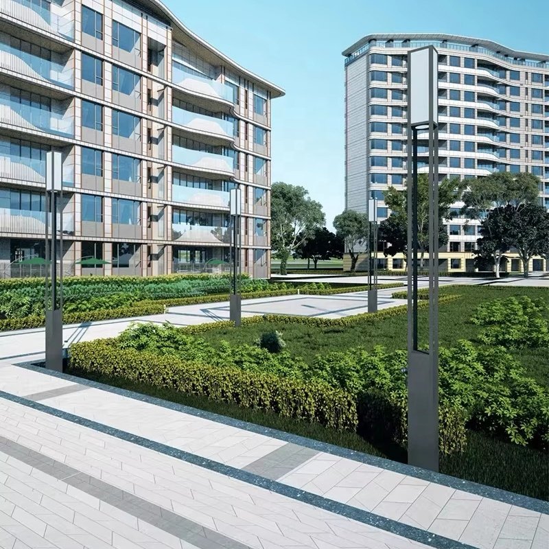 New square Garden Lamps Outdoor With Pole Acrylic Lampshade 2M3M4M5M Garden Lamp Shapes Outdoor Water Proof