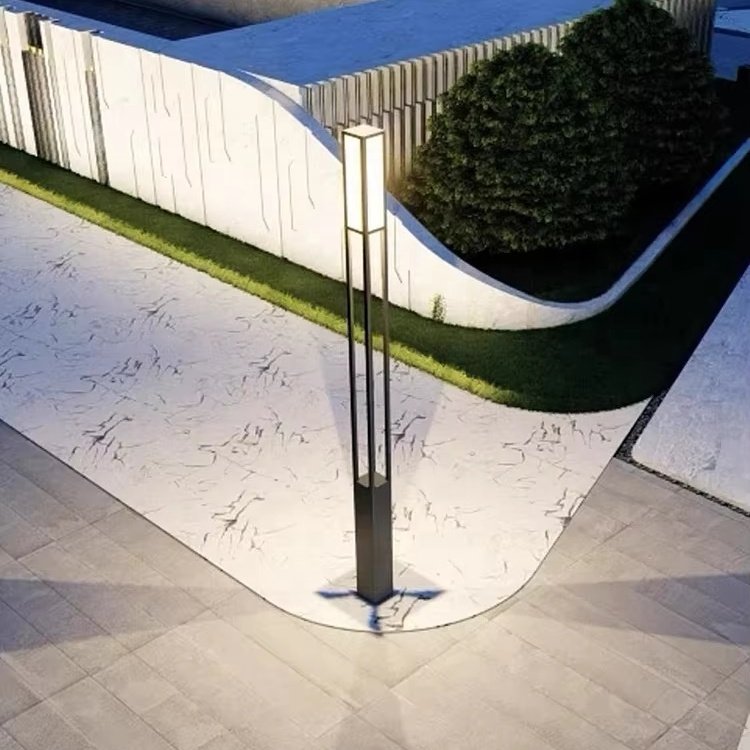 New square Garden Lamps Outdoor With Pole Acrylic Lampshade 2M3M4M5M Garden Lamp Shapes Outdoor Water Proof