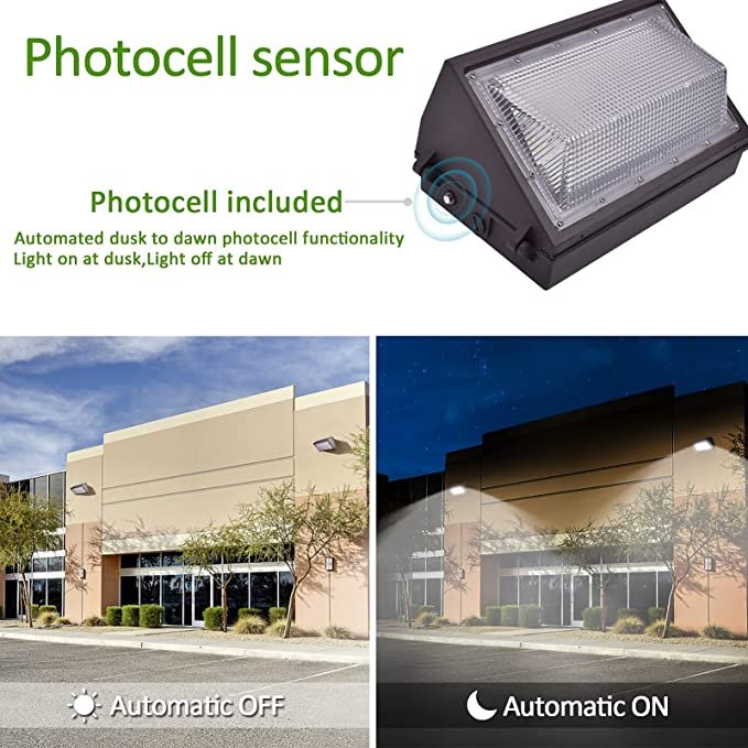 Photocell Sensor Dusk to Dawn Day off Night on Traditional LED Wall Pack Light 45w 60w 80w 100w 120W Outdoor LED Wall Light
