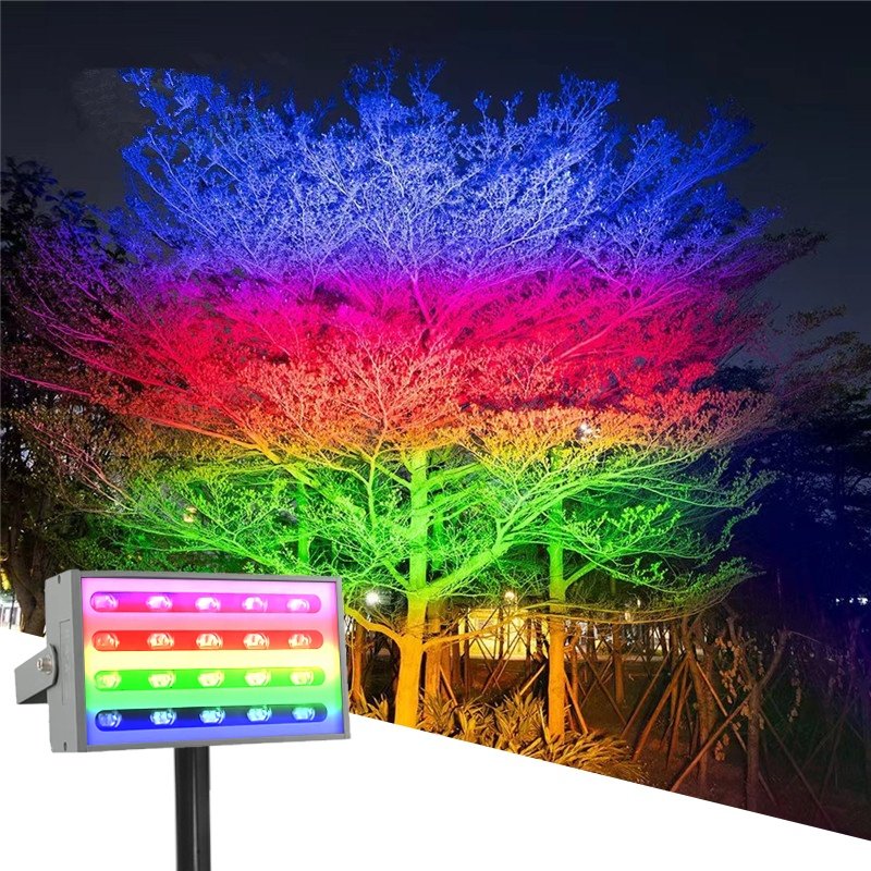 12W DMX512 RGBW Outdoor IP65 Waterproof Garden Floodlights Aluminum Body AC Tree Spotlights Colorful LED Landscape Lighting