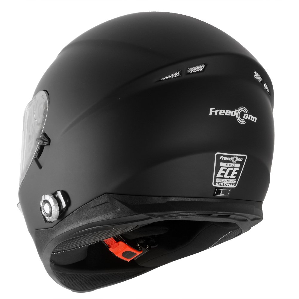 FreedConn BM22 Matt Black Color Full Face Helmet Wireless Bluetooth Group Intercom Helmet Waterproof with FM Radio Music Helmet