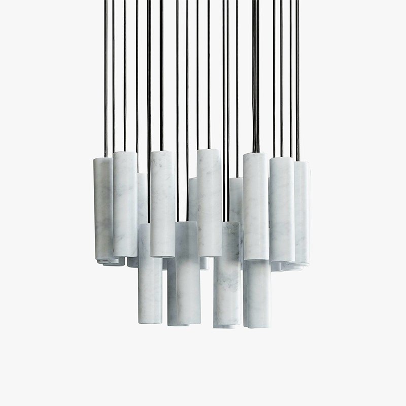 Nordic Style Metal Indoor Decorative Living Room Stair Kitchen Island Luxury Linear Alabaster Pendant Lights
