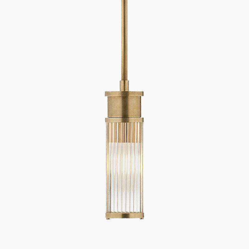 Custom Nordic Modern Elegant Simple Decorative Lighting Glass Rod Hanging Lamp Natural Brass Dimmable Pendant Lights