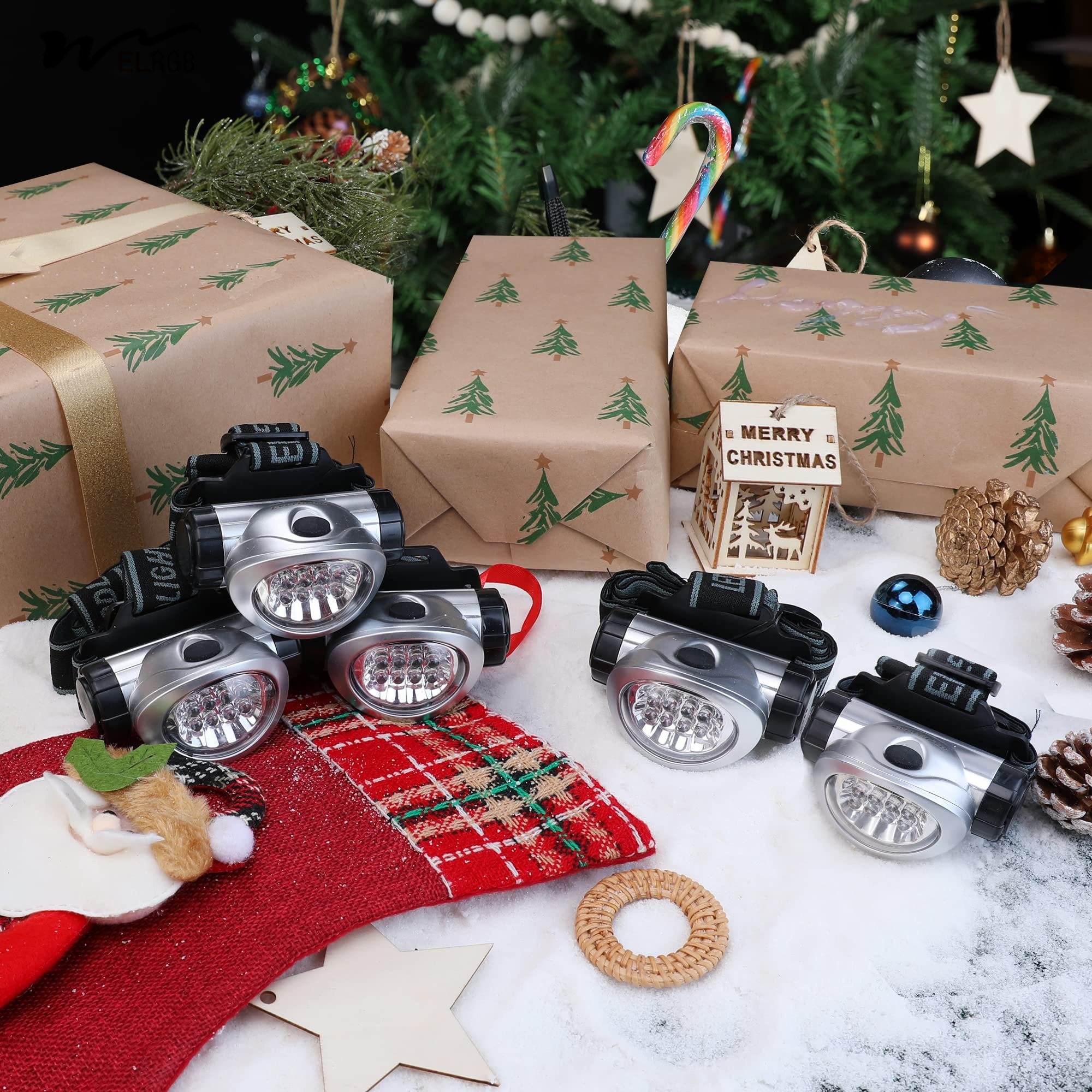 12 LED Headlamp for Running Camping Fishing Lamp 4 Lighting Modes Adjustable Pivoting Head with Durable Rating for Warehouses