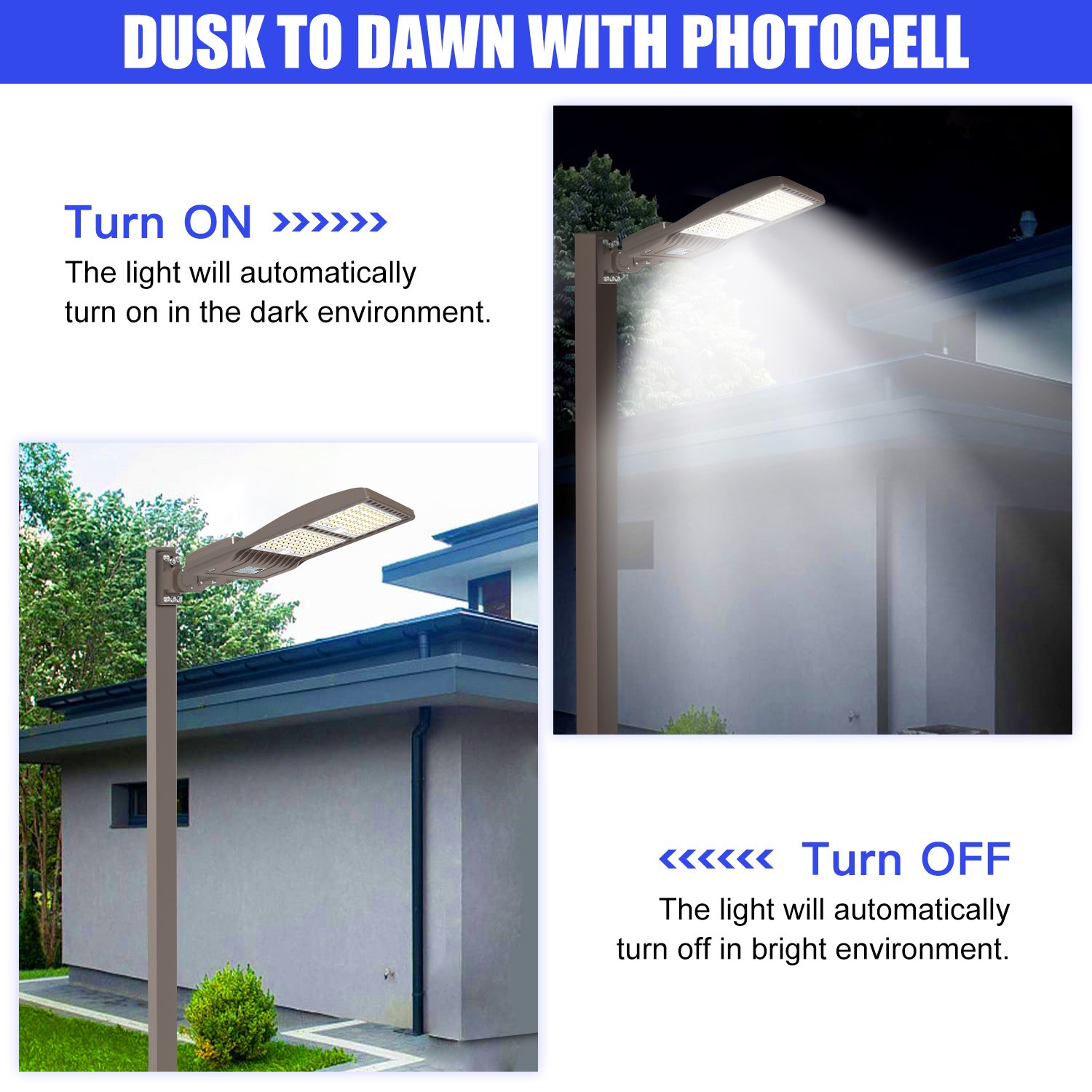 Street Lights 100W - 400W IP65 Outdoor Lamp Pole Mounted Area Lighting Fixture Luminaire LED Parking Lot Shoebox Street Light