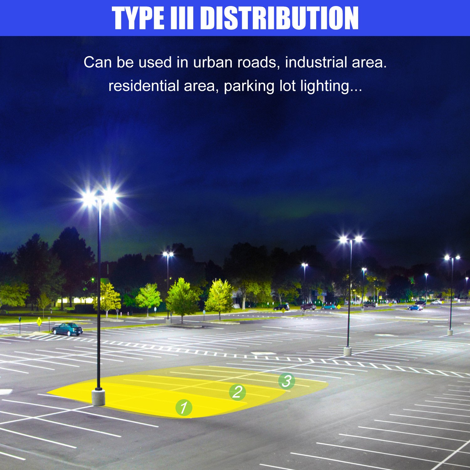 Street Lights 100W - 400W IP65 Outdoor Lamp Pole Mounted Area Lighting Fixture Luminaire LED Parking Lot Shoebox Street Light
