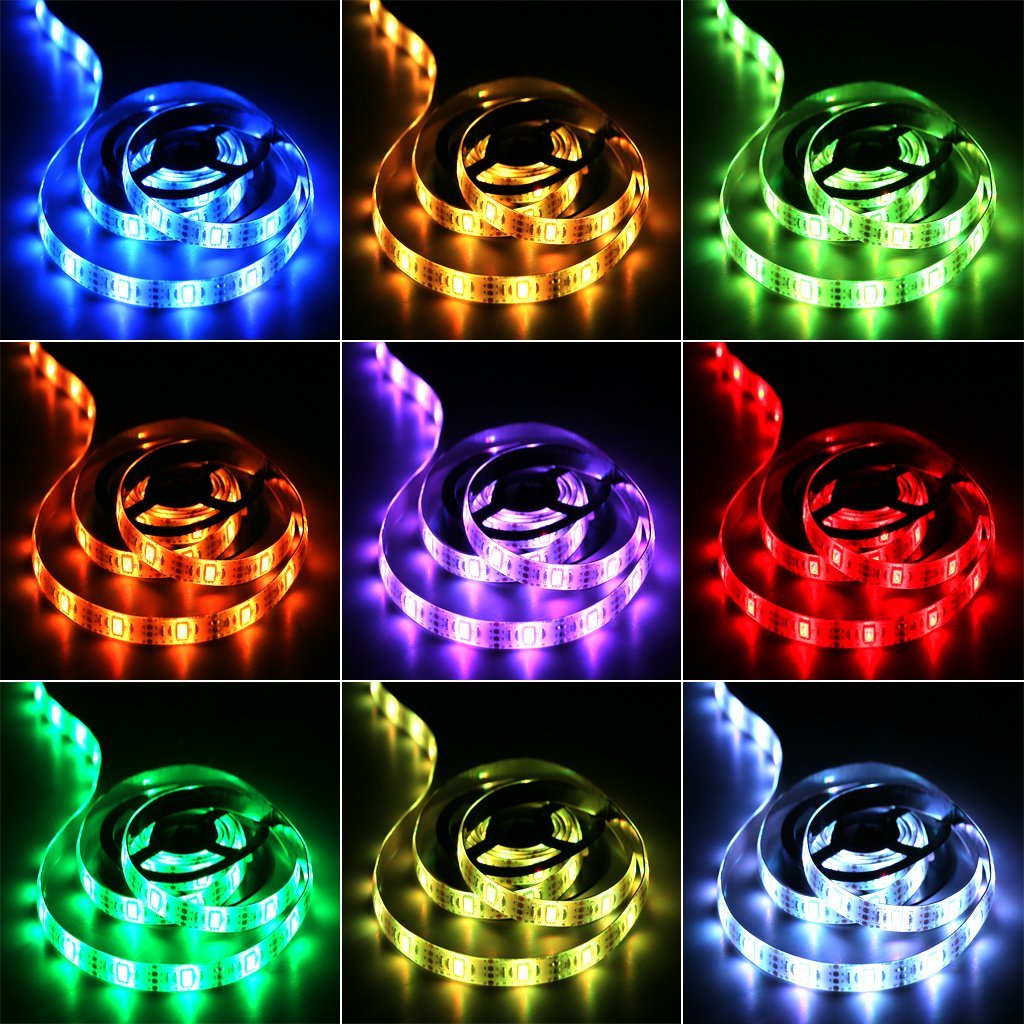 Battery Powered LED Strip Lights, 24-Keys Remote Controlled, DIY Indoor and Outdoor Decoration, Waterproof