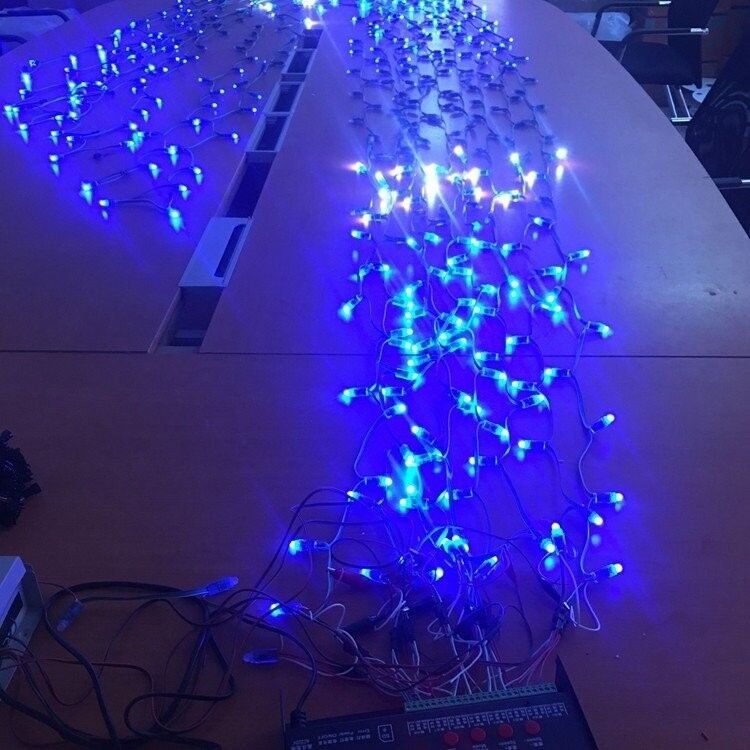 WS2811 5V 50pcs 12mm Diffused Digital RGB LED Pixel Light Individually Addressable DMX Round IP67 Waterproof