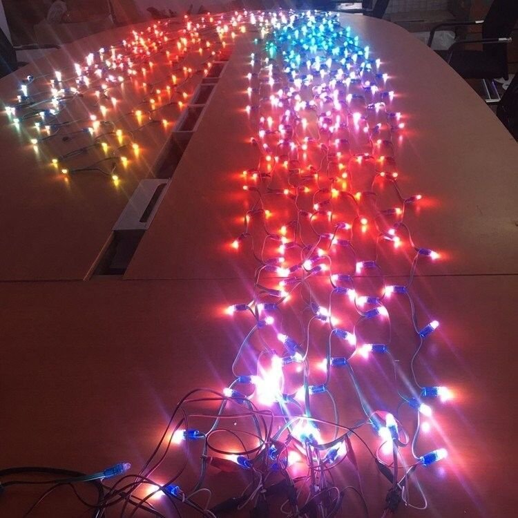WS2811 5V 50pcs 12mm Diffused Digital RGB LED Pixel Light Individually Addressable DMX Round IP67 Waterproof