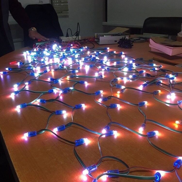 WS2811 5V 50pcs 12mm Diffused Digital RGB LED Pixel Light Individually Addressable DMX Round IP67 Waterproof