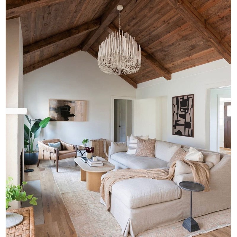 Store Villa Retro Old Wooden Chandelier Light Wood Creative Modern Candle Style Chandelier Hanging Lamps Pendant Lighting