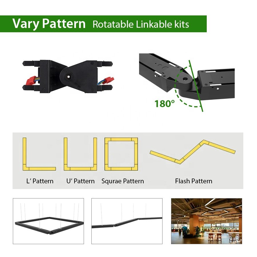 7050 40W 80W LED Linear Dual Strip Light Fixture Indoor Light Led Pendant Lights for Stairways Hallways Workshops