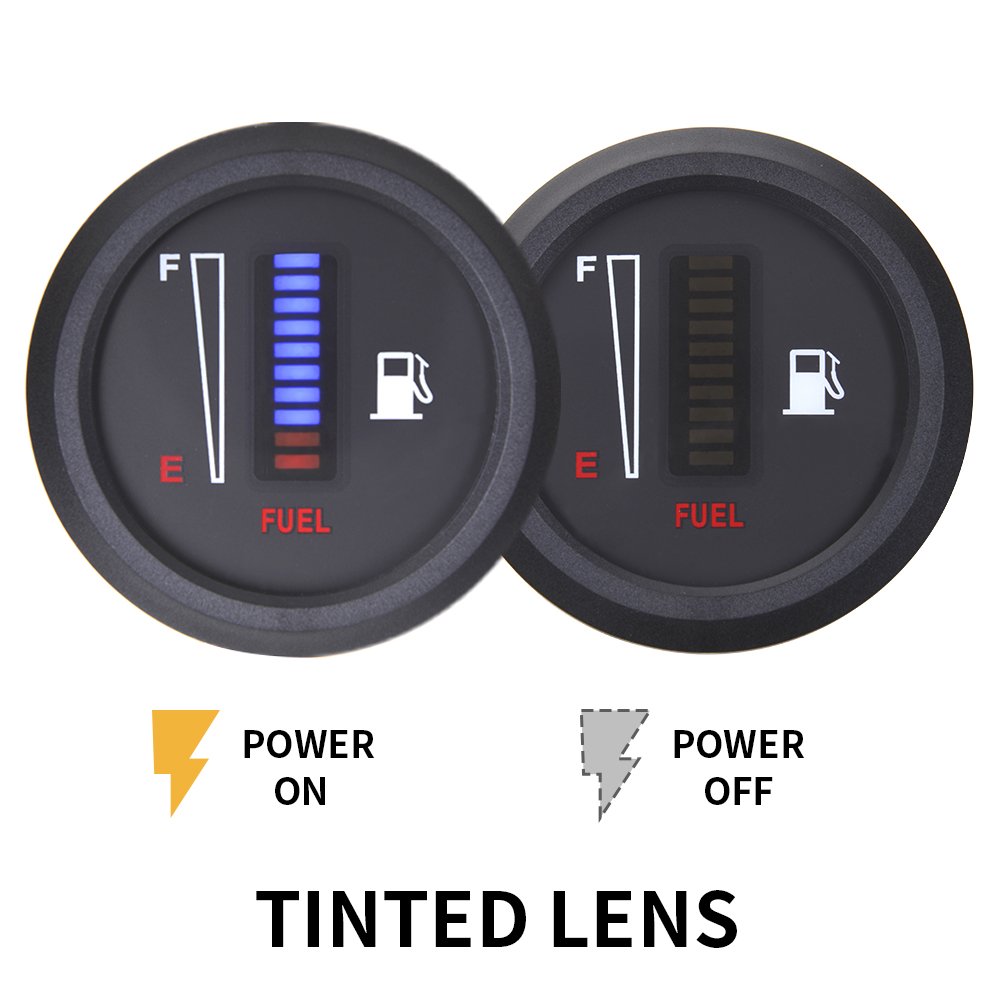 High Quality Universal 52mm 12V 24V Ultra-Thin Auto Motorcycle Fuel Level Meter Gauge 10 Grid Led Light Display