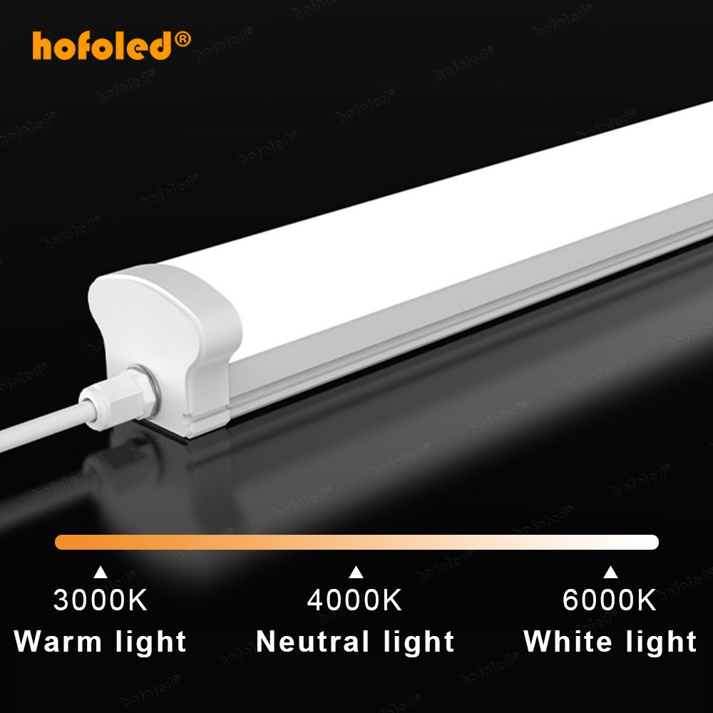 Hofoled High Lumen IP65 Led Batten Lamp Fixture Vapor Tight Lighting Warm White LED Tri-proof Light