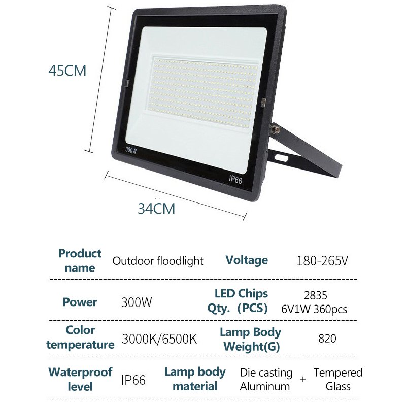 AIER Outdoor Led Flood Lights Waterproof Ip65 30w 50w 100w 150w 200Watts Floodlight Led Lamp