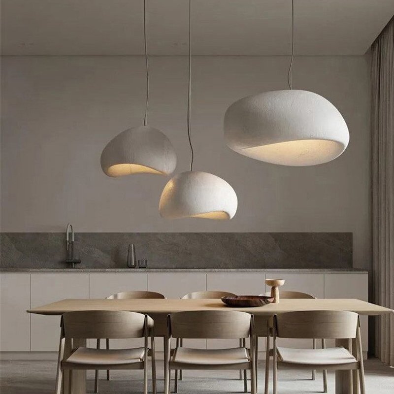Dining Room Bar Living Room Chandelier Cement Resin American Retro Round White LED Aluminum Industrial Home Lighting 80 E27 5W