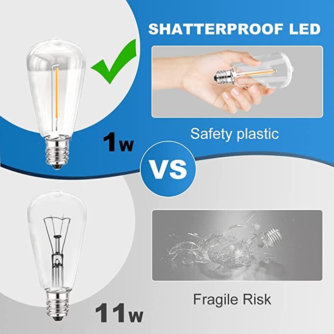 Wholesale Long Lasting Porch Solar String Lights With Shatterproof Safety ST38 Edison LED Bulbs Warm White for Wedding Xmas Gift