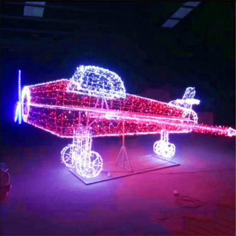 Holiday Decoration LED Street Park Pattern Lights 3D Train Plane Outdoor Christmas Decoration Modeling Lights