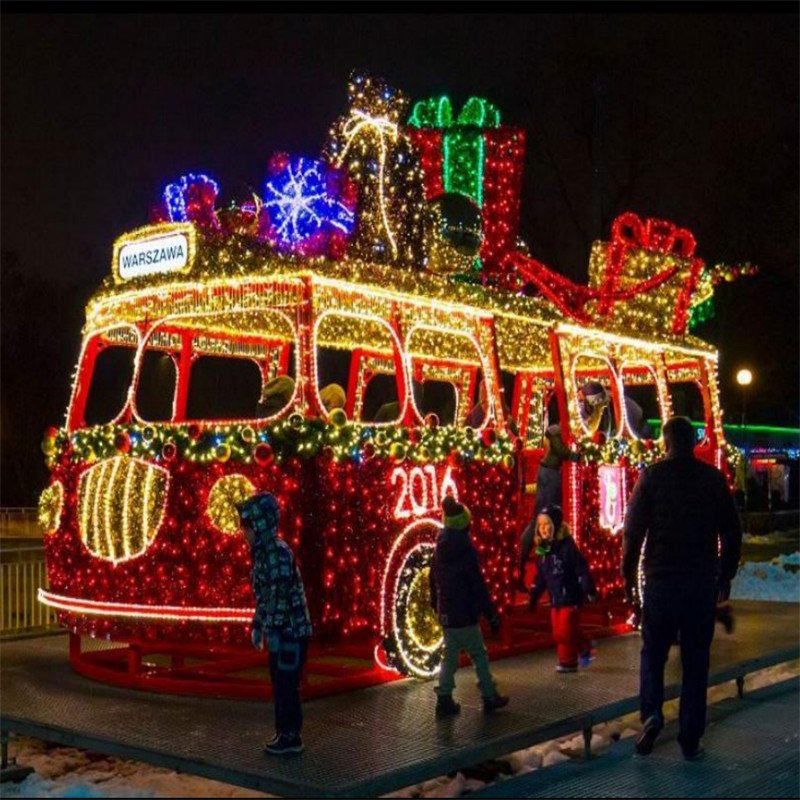 Holiday Decoration LED Street Park Pattern Lights 3D Train Plane Outdoor Christmas Decoration Modeling Lights