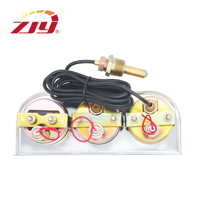 ZJY High Quality White 2'' 52mm Triple 3 Gauge Ammeter, Water Temp, Oil Pressure