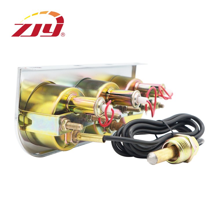 ZJY High Quality White 2'' 52mm Triple 3 Gauge Ammeter, Water Temp, Oil Pressure