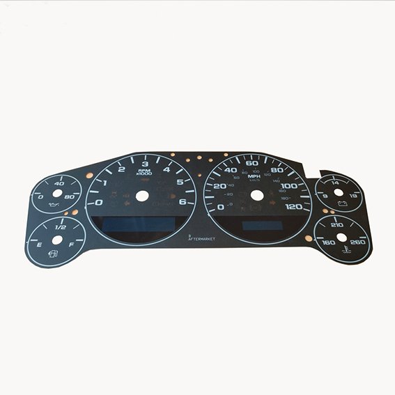 Auto Meter Speedometer Faceplate Overlay MBR Universal Digital Speedometer for Car IP65 01 400*200, Customized Size