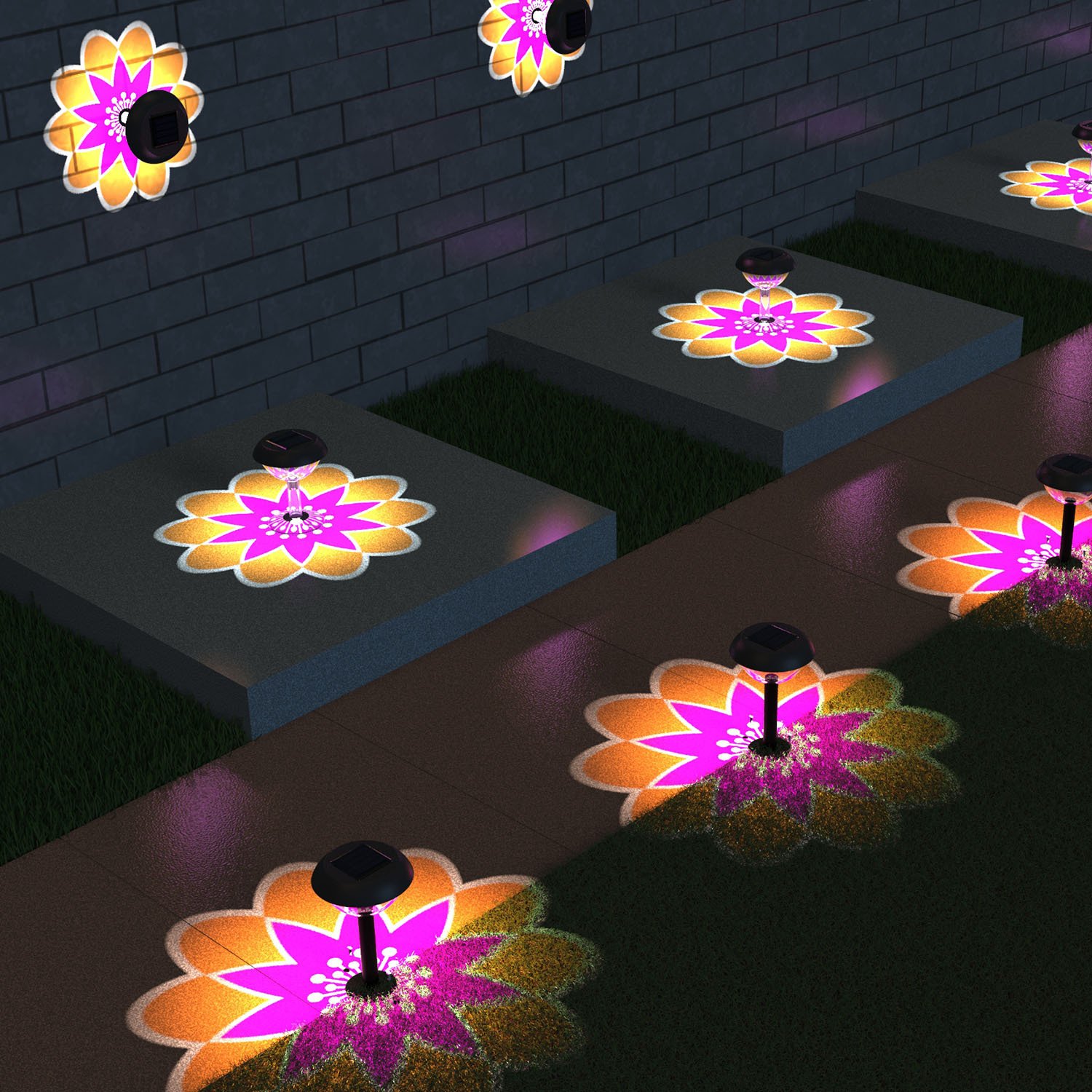 Ground and Wall-mounted Solar Lights Outdoor Garden Waterproof Street Lights Lawn LED Solar Lights Garden