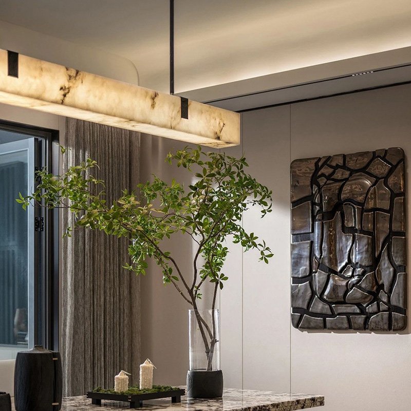 Luxury Natural Stone Decorate Pendant Light Bar Dining Table Cafe Clothing Store Flower Shop Design Chandelier