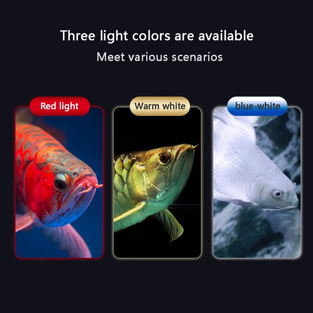 30W LED Dragon Fish Tank Light Five Rows Waterproof IP68 High-Light Three-Color Optional Diving Special Aquarium Brightening
