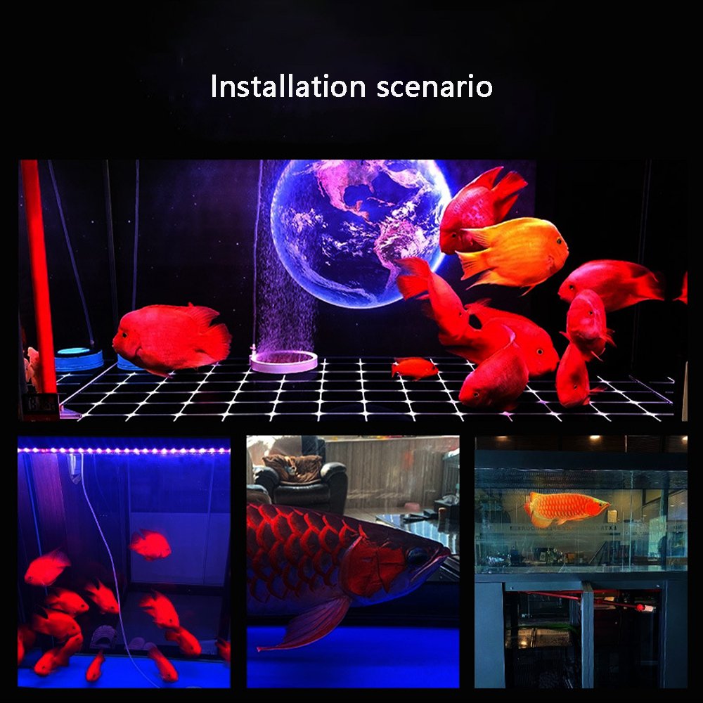 30W LED Dragon Fish Tank Light Five Rows Waterproof IP68 High-Light Three-Color Optional Diving Special Aquarium Brightening