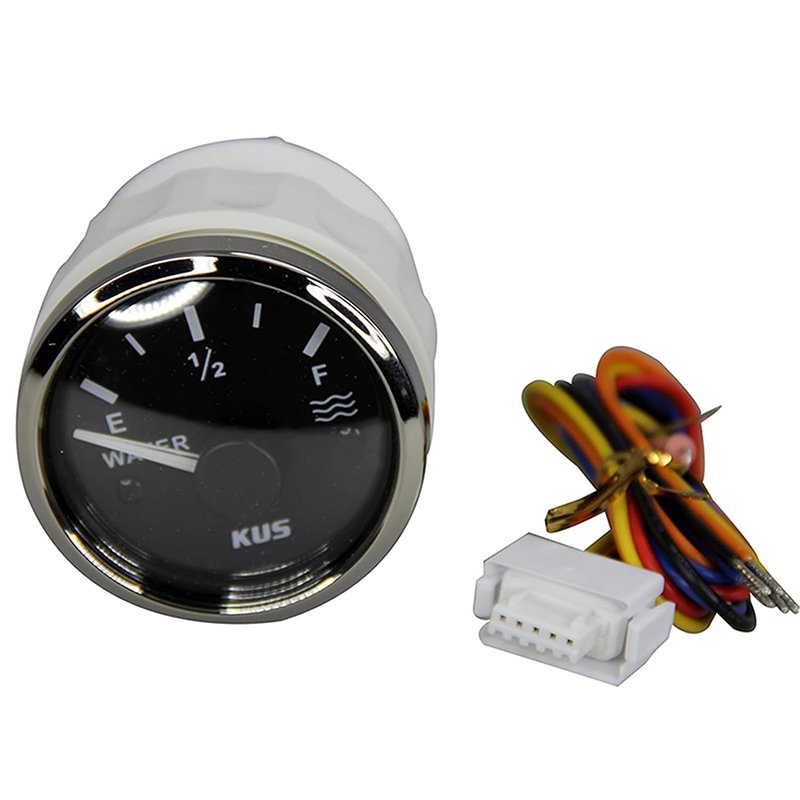 52mm (2'') Electrical Black Face White LED Car Heavy Truck Bus Agricultural Machine Fuel Level Gauge With Backlight