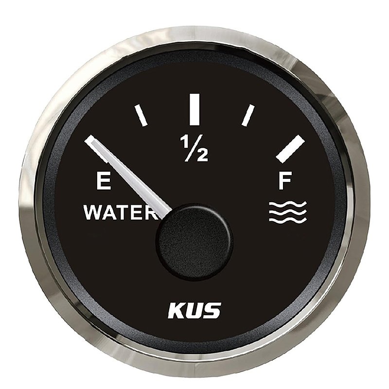 52mm (2'') Electrical Black Face White LED Car Heavy Truck Bus Agricultural Machine Fuel Level Gauge With Backlight