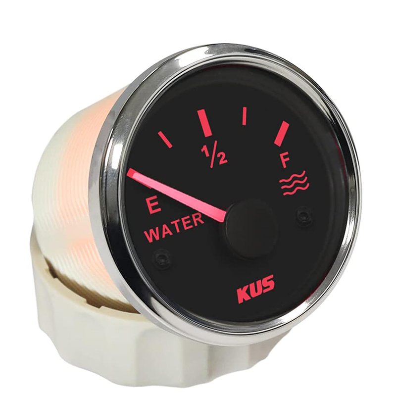 52mm (2'') Electrical Black Face White LED Car Heavy Truck Bus Agricultural Machine Fuel Level Gauge With Backlight