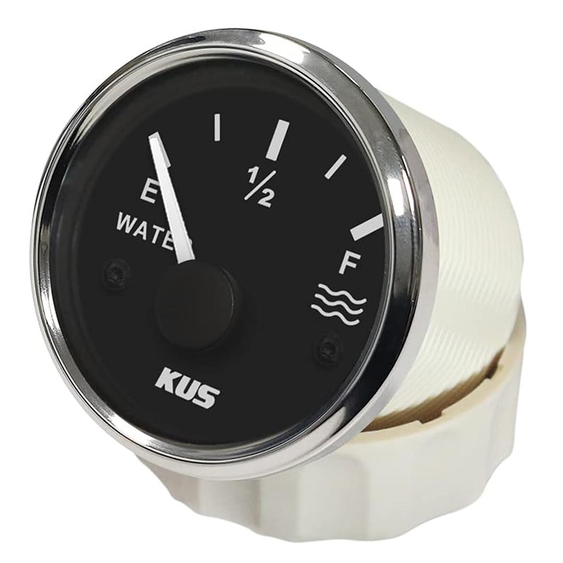 52mm (2'') Electrical Black Face White LED Car Heavy Truck Bus Agricultural Machine Fuel Level Gauge With Backlight