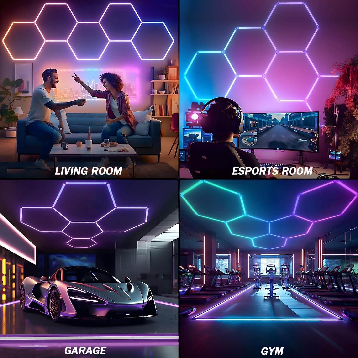 Diy Hexagon Led Light Workshop Customized Size Car Detailing Lights for Car Wash Shop Garage Lighting Led Detailing