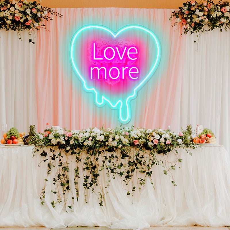 Custom Love More Neon Light Wedding Backdrop Anniversary Love Sign Custom Wall Decor Led Light Wedding Party bar Art Wall Decor