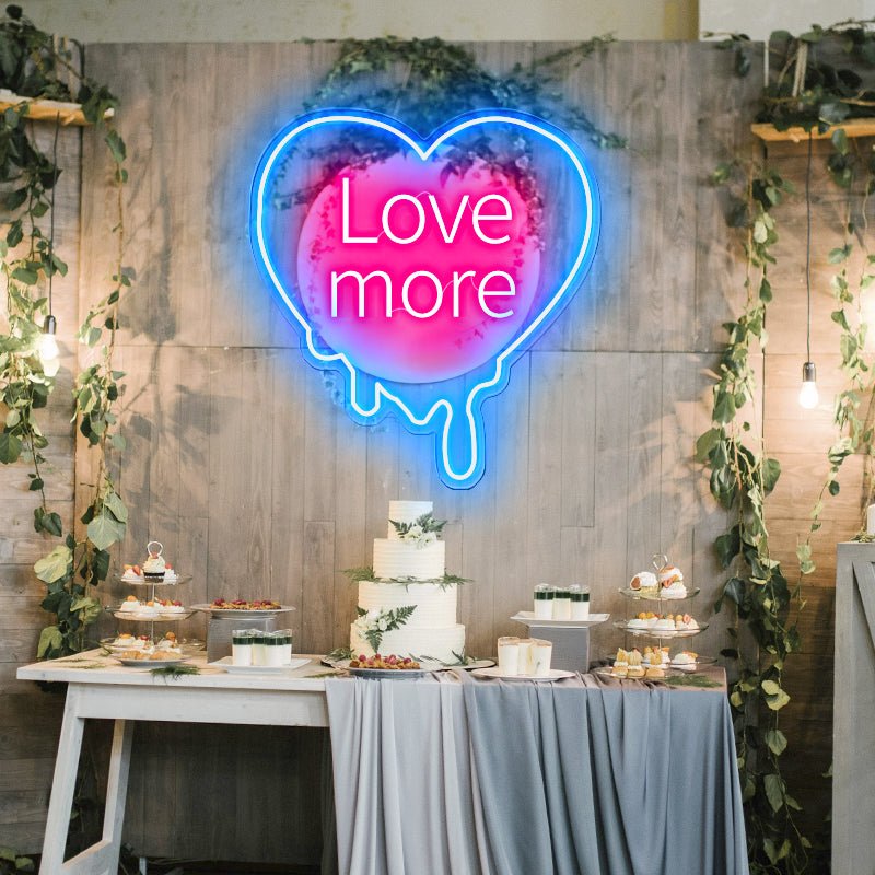 Custom Love More Neon Light Wedding Backdrop Anniversary Love Sign Custom Wall Decor Led Light Wedding Party bar Art Wall Decor