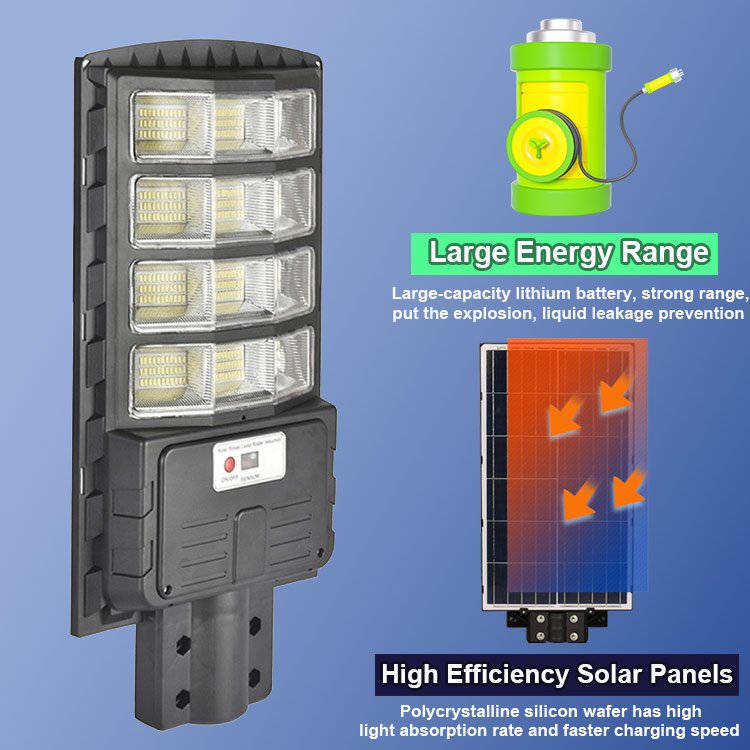 600W 800W 1000W Integrated Solar LED Lamp Refrigerator Light 6000lm All in One Solar Street Light Outdoor Waterproof for Farming