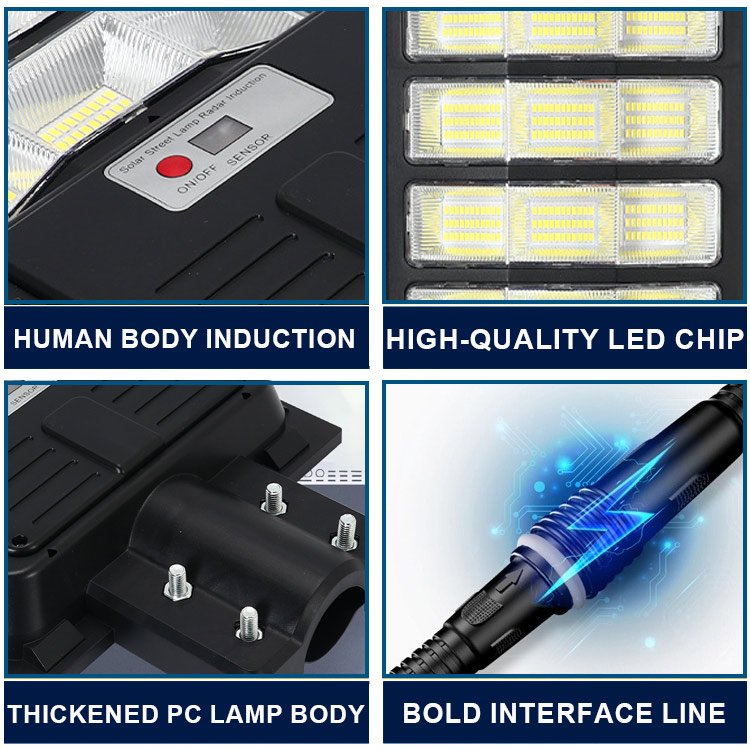 600W 800W 1000W Integrated Solar LED Lamp Refrigerator Light 6000lm All in One Solar Street Light Outdoor Waterproof for Farming