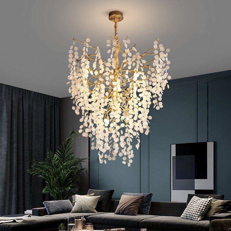 Staircase Long Chandelier Crystal Light Luxury Modern Villa Lobby Lobby Duplex Large Chandelier