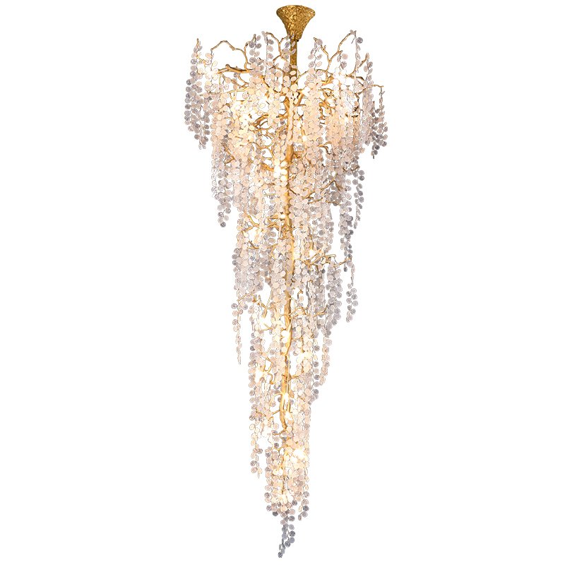 Staircase Long Chandelier Crystal Light Luxury Modern Villa Lobby Lobby Duplex Large Chandelier
