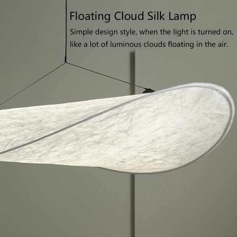 Home Decor Minimalist Design Kitchen Pendant Light Hotel Bedroom Hanging Lamp Indoor Nordic Modern Led Silk Fabric Chandelier