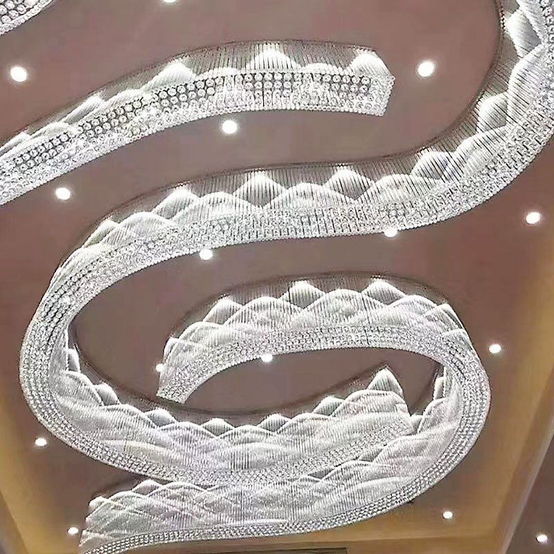 Custom Ribbon Lamps Hotel Lobby Ballroom Sales Department Modern Decorative Chandelier