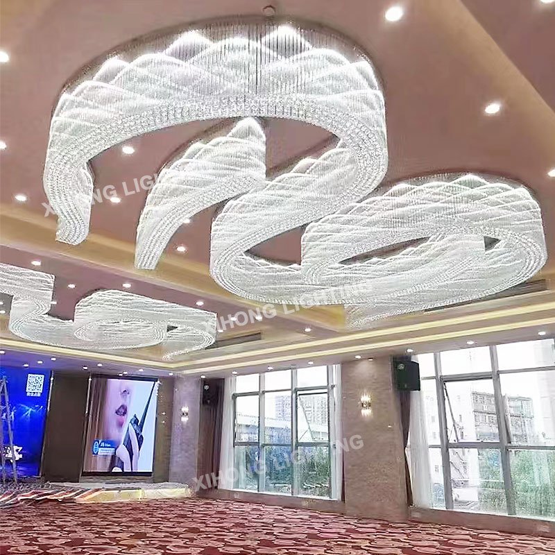 Custom Ribbon Lamps Hotel Lobby Ballroom Sales Department Modern Decorative Chandelier