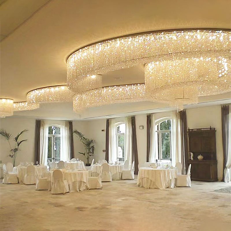 Custom Ribbon Lamps Hotel Lobby Ballroom Sales Department Modern Decorative Chandelier