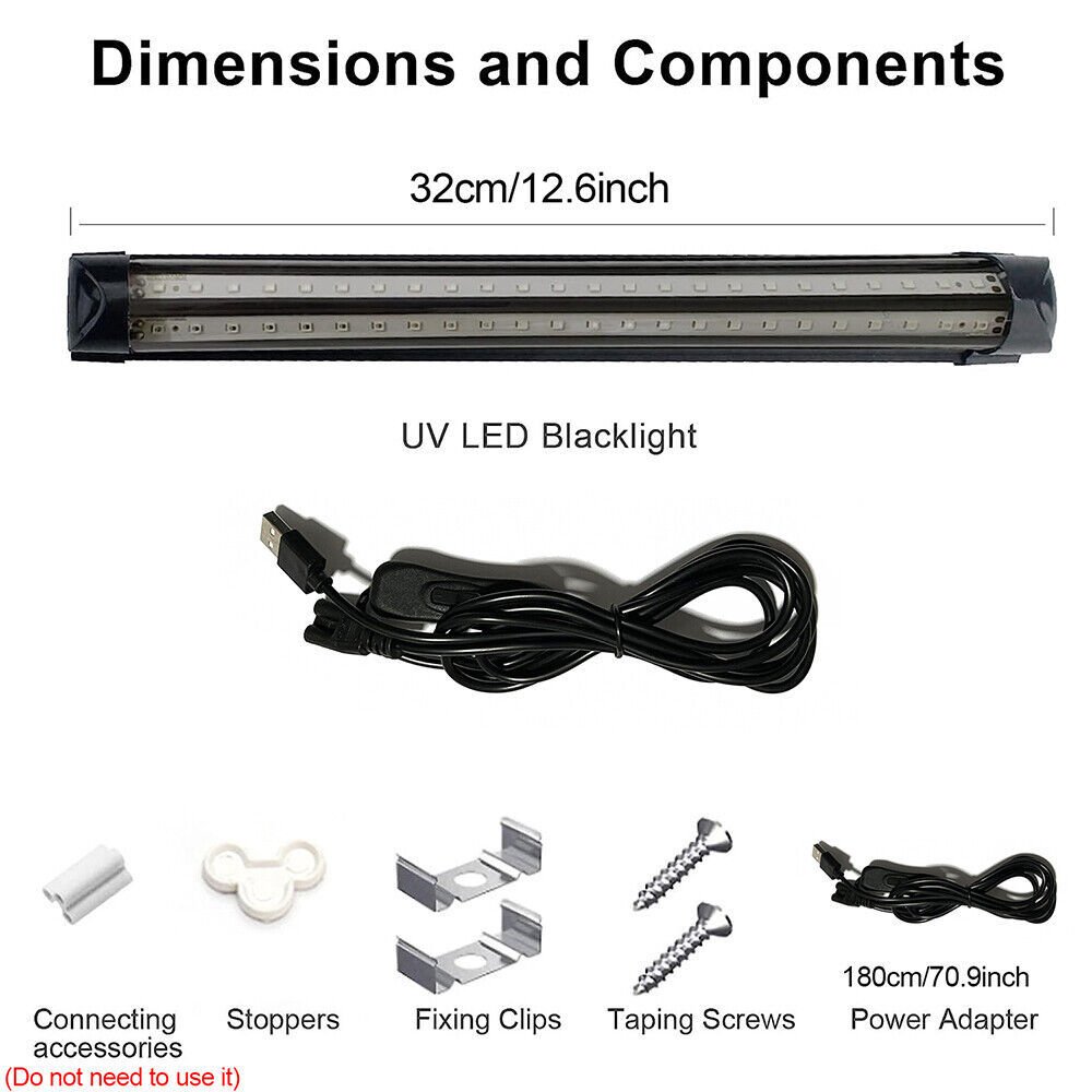 10W T8 UV Black Light UV Purple Party KTV Stage Atmosphere Light LED 395nm Fluorescent Detection Curing Light