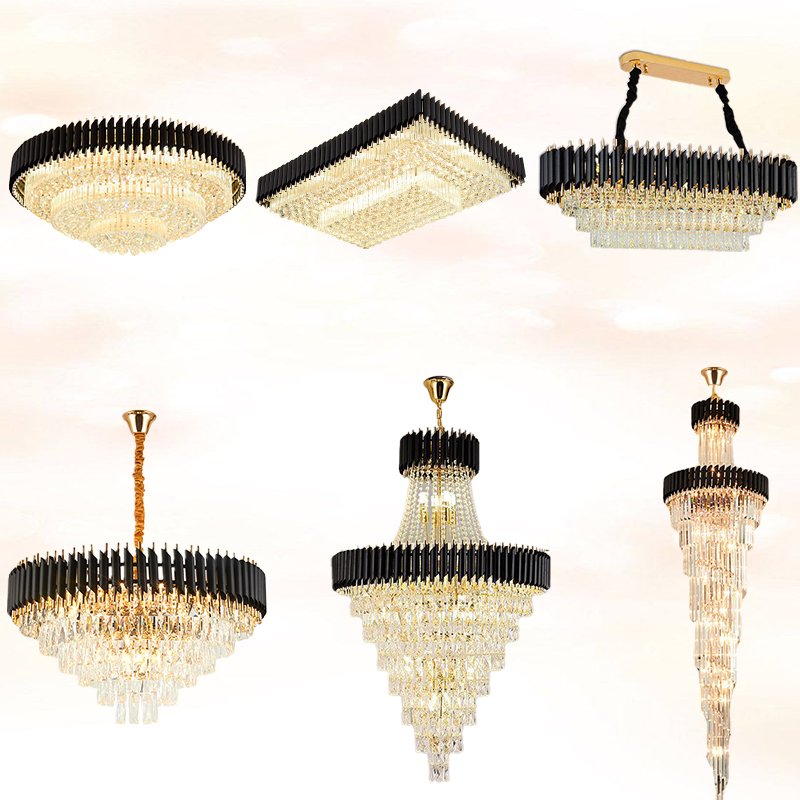 Modern Custom Metal Round Large Nordic Chandeliers Bedroom Living Room Pendant Ceiling Light Led K9 Luxury Crystal Chandelier