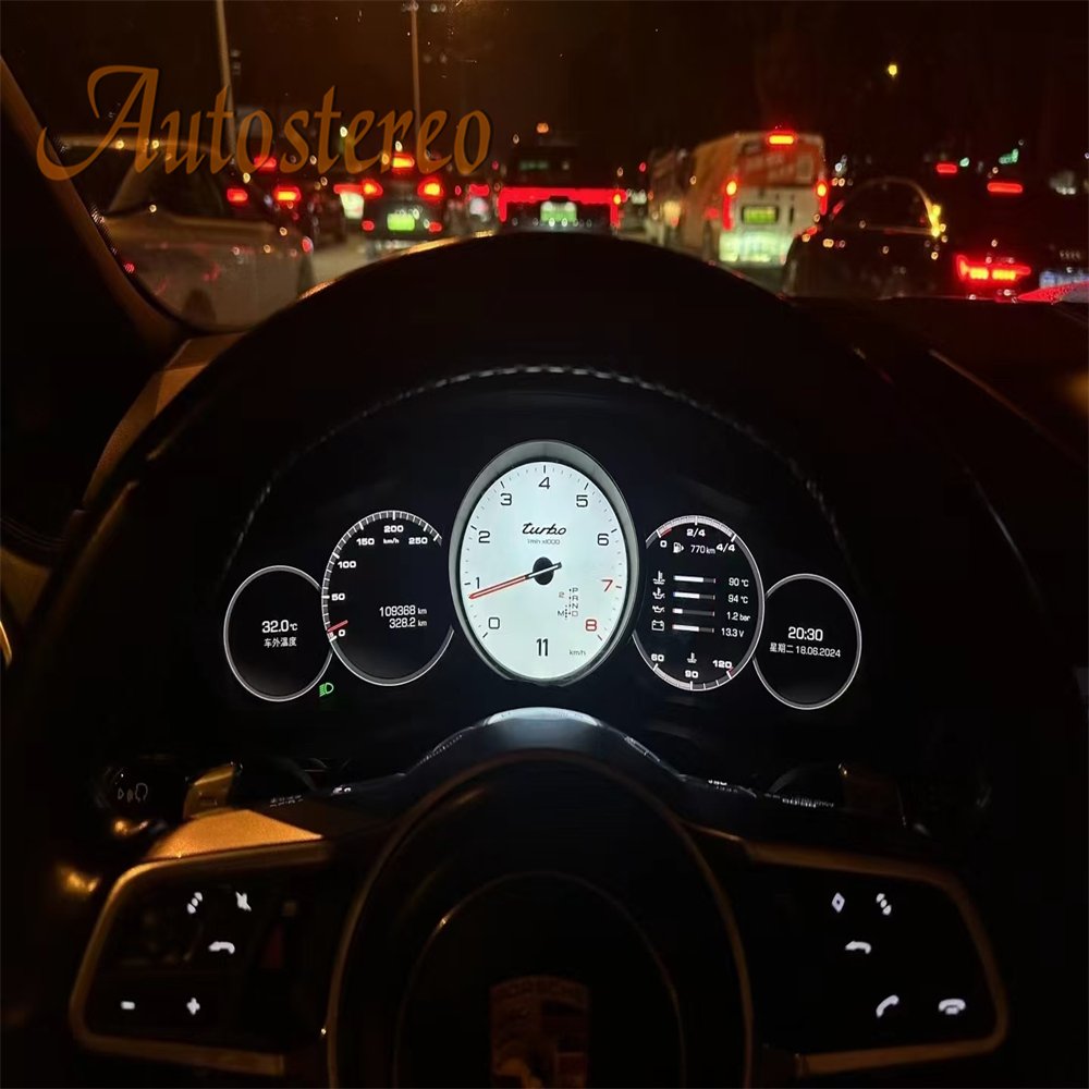 Digital Cluster Odometer Screen for Porsche Cayenne 959/Panamera 971 Virtual Cockpit Car Multimedia Player Dashboard Speed Meter